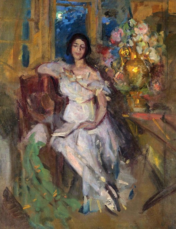 Portrait of a Seated Lady by Constantin Korovin
